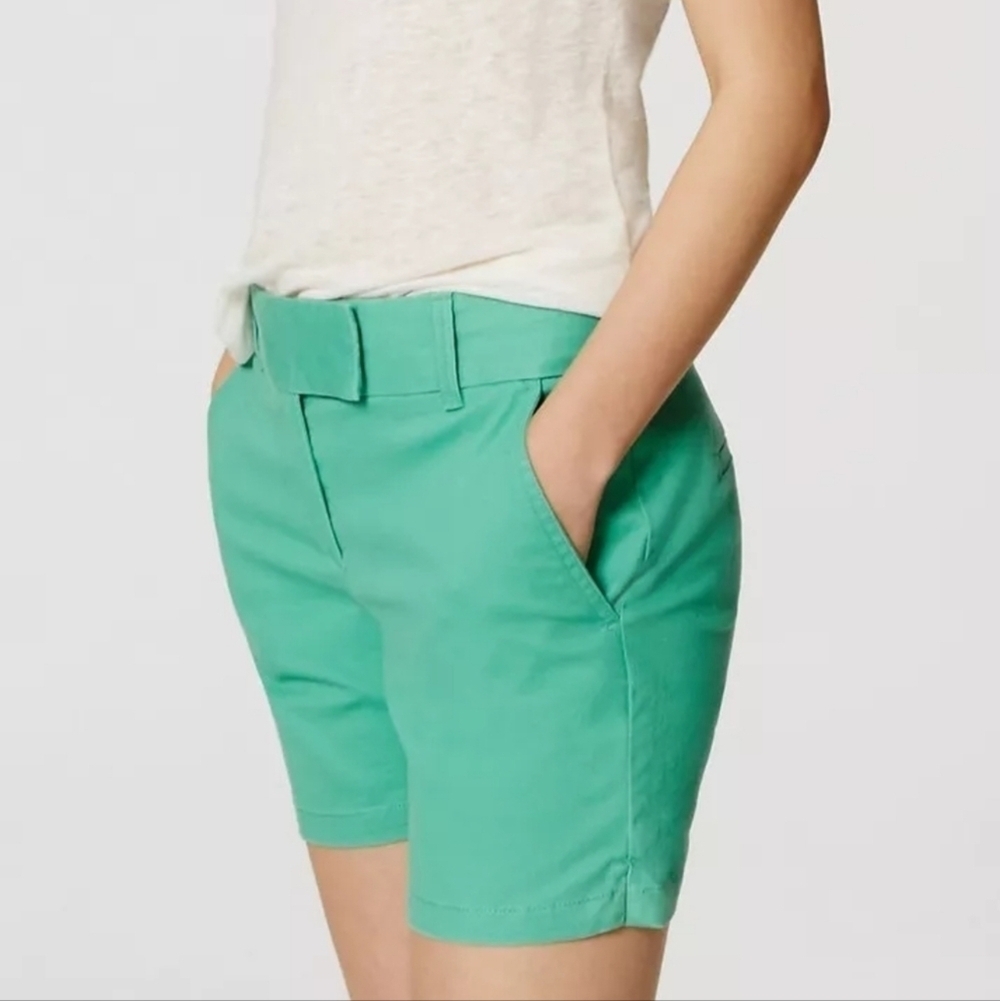 Ann Taylor Loft Riviera Flat Front Mint Green Boardwalk Shorts